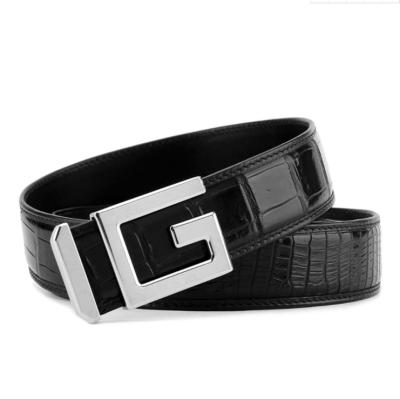 China Fashion.Casual good style smooth buckle with crocodile pattern belt main layer whip high-end belt for sale