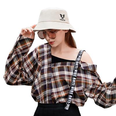 China Wholesale Custom Disigner Women Cotton Fisherman Hat Custom Logo Character Fashion Embroidery Bucket Hat for sale