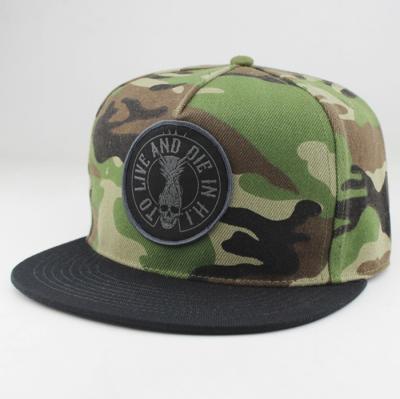 China JOINT Custom Acrylic 5 Panel Brim Snapback Short Hat With Embroidered Patch for sale