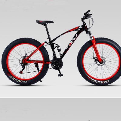 China Aluminum alloy bicycle suspension mountain bike full big fat tire mountain bike adult wide tire for sale