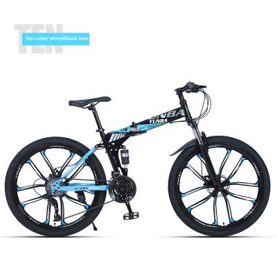 China Aluminum Alloy Manufacturer 24/26inch 21 Speed ​​Ply Bicycle Carbon Disc Brake Folding Mountain Bike for sale