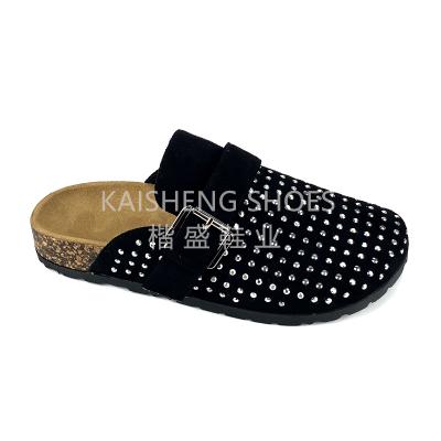 China CUSHIONING Factory New Arrival Mules Sandal For Women Rhinestone Summer Slide Slippers Ladies Diamond Slipper Shoes Sandals OEM for sale