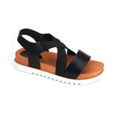 China Fashion Trend Customized Women Sandal Shoes Cross Strap Flat Sandals For Ladies Summer Slippers For Women Black Slide Slipper OEM Supplier for sale