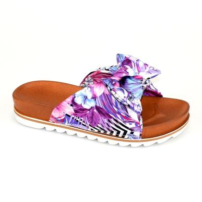 China Factory Wholesale Fashion Trend Printed Sandals For Women Forest Style Summer Slippers Slide Sandal Ladies Shoes Slip On OEM Manufacturer for sale