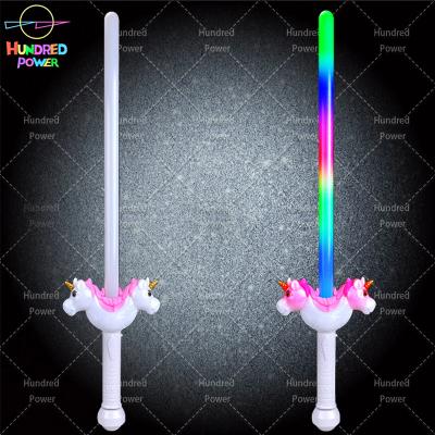 China Factory Double Flashing Unicorn Light Up Sticks LED Glowing Magic Wands For Wedding Party for sale