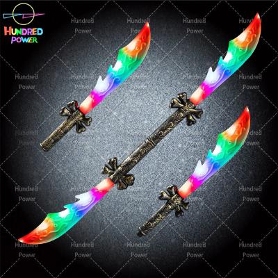 China Factory Hot Sale Fast/Slow/Cycling Flashing Led Luminous Double Sided Pirate Ninja Toy Sword For Joinable Skull Party Supplies for sale