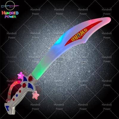 China Wholesale ABS+PVC 2022 PVC Saber Sword LED Colorful Flashing Light Up Sword Ax Gun Toys For Kids LED Light Up Gun Sword for sale