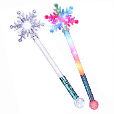 China New ABS+PS Snowflake Flash Star Butterfly LED Magic Wands Fairy Girls Princess Glowing Magic Wand Sticks Birthday Toys Glow Party Supplies for sale