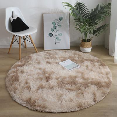 China Hot Sale Modern Soft Hair Bedroom Floor Blanket Living Room Washable Long Round Shaggy Carpets for sale