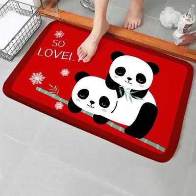 China Washable High Quality Ultra Soft Anti Slip Diatomite Printed Door Covers Quick Dry Luxury Bath Mats for sale