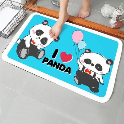 China Manufacturer Printed Anti Slip Washable Bathroom Foot Cover Super Absorbent Hotel Bath Floor Mat for sale