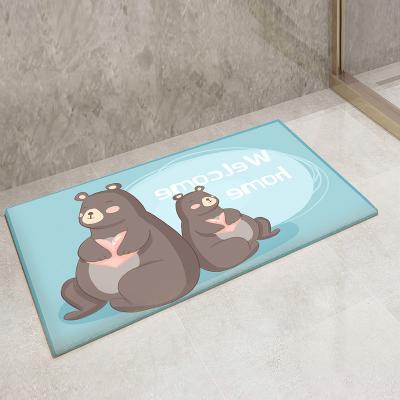 China Manufacturers Washable Custom Made Diatomite Anti Slip Eco Friendly Bathroom Mat Luxury Bath Rug for sale