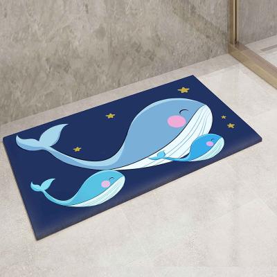 China New Design Washable Diatomite Absorbed Water Bathroom Cover Set Non-slip Luxury Bath Mat for sale