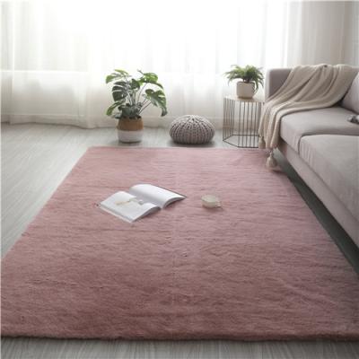 China Wholesale Washable Long Pile Living Room Floor Shaggy Carpet Faux Rabbit Fur Anti-skid Blanket For Home for sale