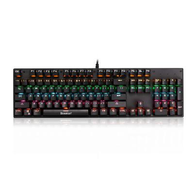 China High Quality Anti-ghosting Teclado Bosston Red Axis Lighting Back Wired Mechanical Keyboard For Gamer for sale