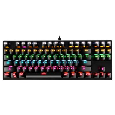 China 2021 ABS Plastic Bestselling Mk923 87 Keys RGB Usb Black Mechanical Gaming Keyboard For Gamer for sale