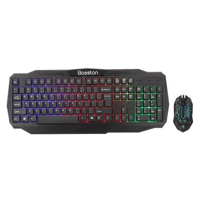 China For New USB PC Desktop High Quality Durable Cable Game Combo With LED Backlit Keyboard and Mouse for sale