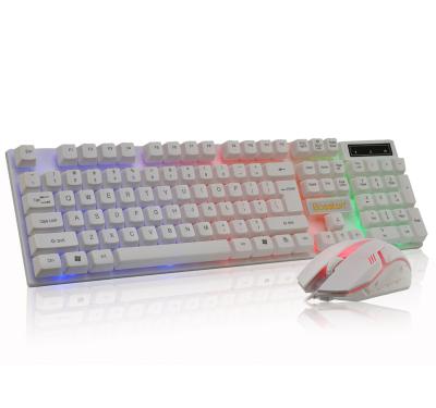 China Ultra Slim BOSSTON RGB Logo LED Lighting Keyboard Mouse Combo Mechanical Keyboard Mouse for sale