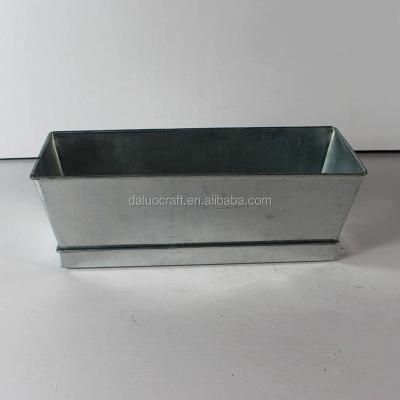 China Europe Rectangular Tin Pot With Tray Window Metal Planter Pot for sale