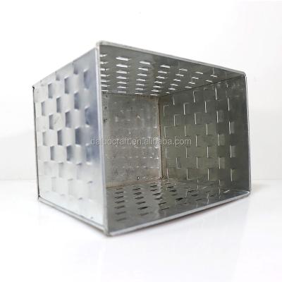 China Europe hollowed-out large flower basket iron basket square galvanized flowerpot for sale