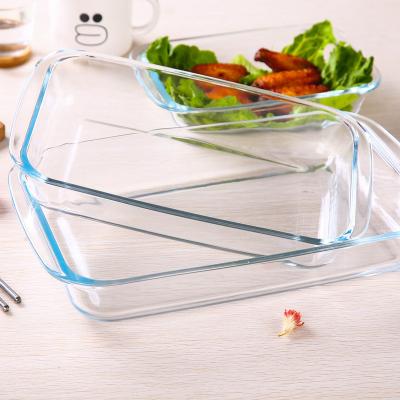 China Sustainable High Heat Resistant Borosilicate Square Glass Microwave Oven Special Platefor Bakeware For Household for sale