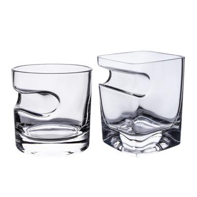 China Best Selling Viable 310ml Europe and America Irregular Beer Wine Whiskey Cocktail Glass Cup Mug For Home Bar for sale