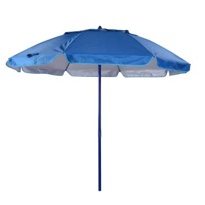 China Outdoor Furniture 6.5FT Blue Solid Or Custom Design High Quality Beach Umbrella With Match Color View Large Sand Umbrella Anchor for sale