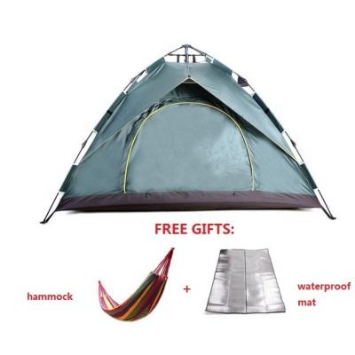 China Automatic Waterpoof Tent 3-4 Person Quickly Open Before Spring Waterproof Large Cheap Outdoor Family Tent Material Camping With Free Gift for sale