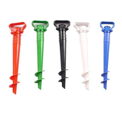 China Hot Sale Outdoor Furniture Beach Umbrella Poles Frame Plastic Screw Anchor Rod Parasol Accessories for sale