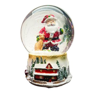 China 2021 Creative Christmas Gifts Crystal Ball Music Box Decoration Crystal Glass Ball Ornament Christmast Ornament ZC OEM Christmas Decorations For Kid for sale