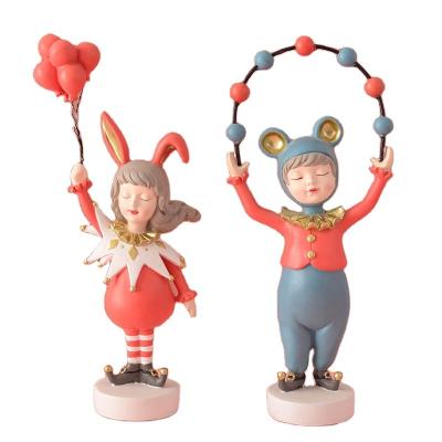 China Aesthetic ZC Room Decor Resin Statue OEM Unique Cute Girl Rabbit Exquisite Balloon Bunny Girl Statue Gift Other Gifts Crafts for sale