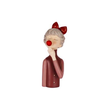 China Europe ZC OEM bubble girl christmast decoration gift luxury Nordic resin open statue decorations for home for sale