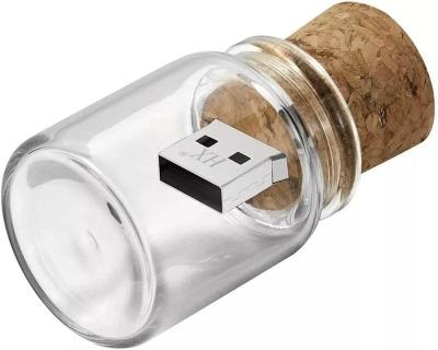 China Promotional Gifts USB Drive Glass Drift Bottle Stick 16GB 32GB 64GB Memory Stick 16GB 32GB 64GB Flash Thumb Drive Wedding Gift Advertising-Wholesale Pen Drive Cork USB for sale