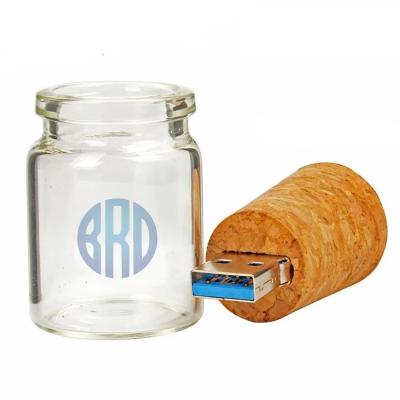 China Promotional Creative Custom Drive Glass Drift Bottle Advertising-Wholesale Gifts U With Cork Flash Drive Pendrive 8GB 16GB 32GB 64GB 128GB Wedding Gift Birthday Gift for sale