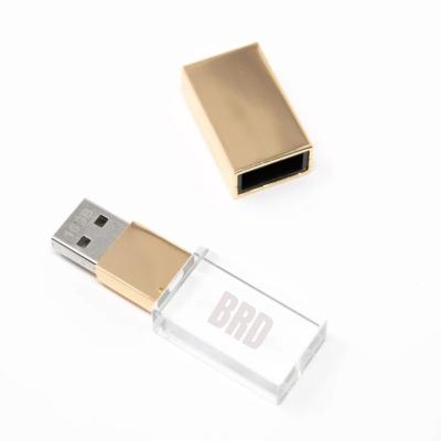 China Advertising-Wholesale Promotional Gifts Personalized Engrave Crystal USB Flash Drive 8GB 16GB 32GB 64GB 128GB With Custom USB Box For Wedding Photo for sale