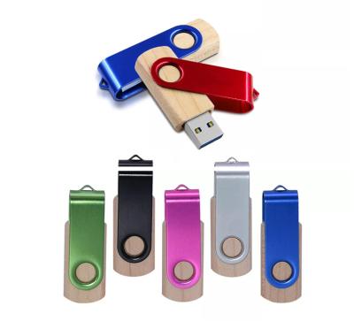 China Advertising-Wholesale Promotional Gifts Factory Supply Custom Colored USB 64 Gigabyte 2tb 128GB Free Sample Flash Drive Swivel Wooden USB Stick for sale