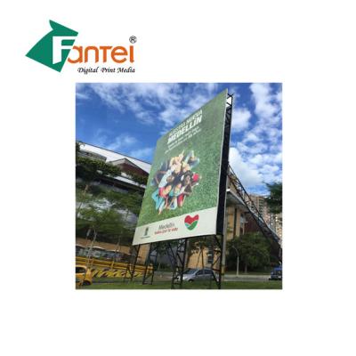 China 350gsm pvc Flex Banner Material die 200DX300D Sterkte Glanzende Steen scheuren Te koop