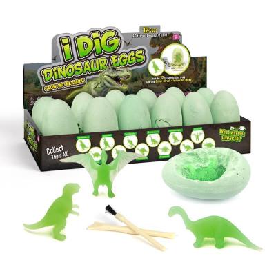 China Funny Educational Toy Jurassic World Plastic Dinosaur Dig Kits Fossil Eggs Glow in the Dark Toys for sale