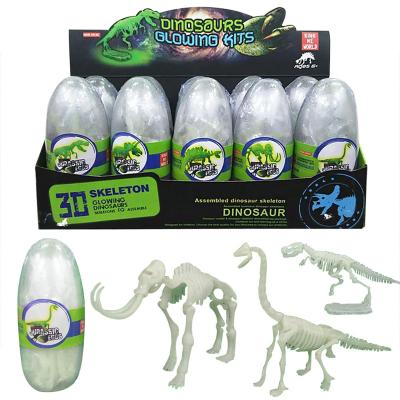 China Toy Chenghai Skeleton Assembly Funny Educational Dinosaur Toy Glow Light in Dark Dinosaur for Kids for sale