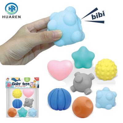 China Soft Sensory Baby Teether Toy Ball Hand Grabbing Textured Educational Toy Multi-shape Grab Balls For Infant for sale