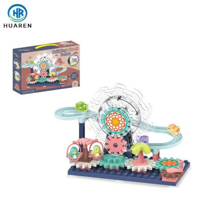 China Education New Arrival DIY Assembly Paradise Ferris Wheel Plastic Building Gear Earlier Train Blocks Track Toys For Children for sale