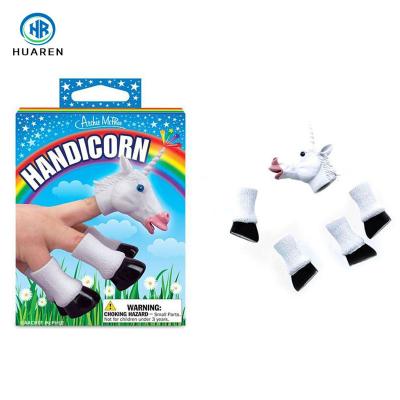 China Novelty Toy Cheap Animal Unicorn Children Hand Finger Puppet Doll Toy Kits Set For Children for sale