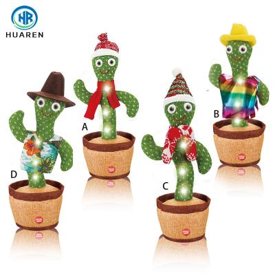 China Pet Toy Funny USB Electric Singing Cactus Plush Cute Shaking Dancing Toy for sale