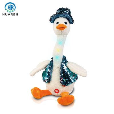 China Pet Toy Electronics Rechargeable Plush Dancing Duck Toys Recording and Dancing with Light for sale