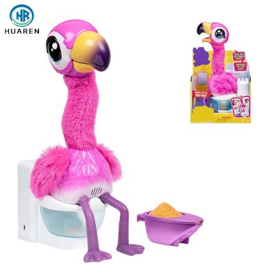 China Plush Figure Toys New Arrival Interactive Reusable Food Eats Sings Wiggles Poop Talks Dancing Stuffed Figure Flamingo Plush Toys for sale