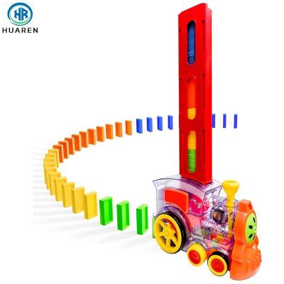 China Building Toy Promotion Plastic Light Music Multi Color Blocks Building Dominoes Automatic Train Toys Set Games For Kids for sale