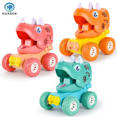 China Friction Toy New Arrival Rushes Forward Vehicles Friction Squeezing Power Animals Dinosaur Pull Back Cars Toys for sale