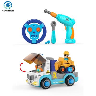 China Remote Control RC Hobby Chenghai Take Apart Engineering RC Car Toys Kids Truck DIY Assembly Construction Truck for sale