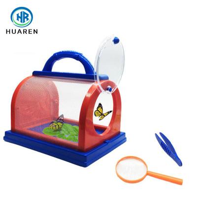 China Wonderful Gift Outdoor Kids Catching Plastic Insect Bug Collection Box Magnifier Bug Making Catcher Toys for sale