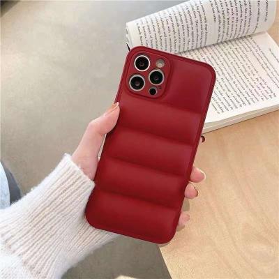 China Wholesale Shockproof Hot Sale Strippers Cotton Filled Winter Down Jacket Bread Suit Phone Case For Iphone 13 Series for sale